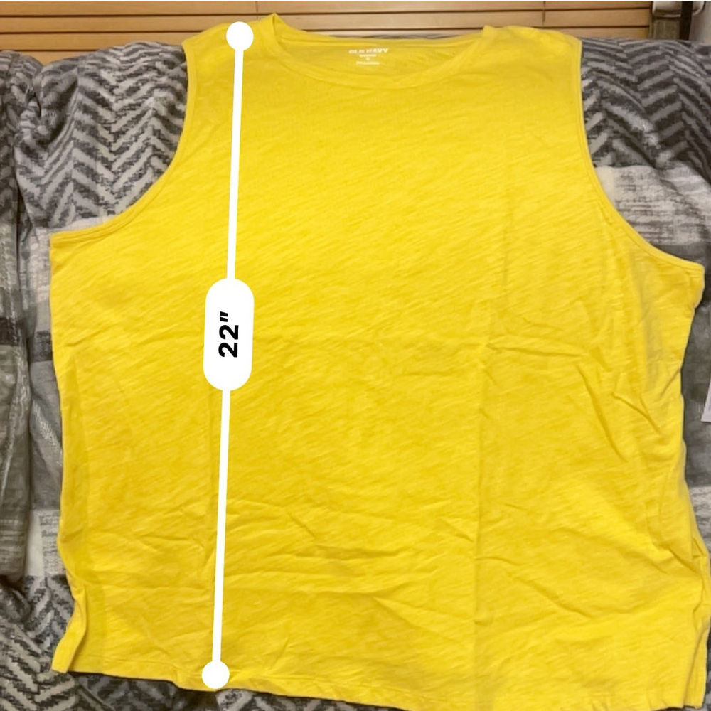 Old Navy Yellow Sleeveless Crew Neck Tank Top XL NWT - Picture 8 of 8